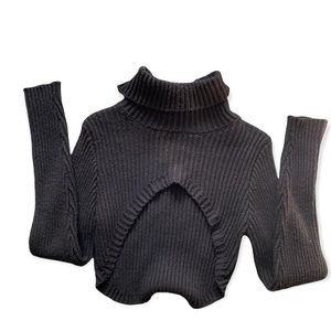 Cropped turtleneck sweater